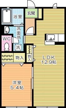 グランディール愛３ 102号室 間取り