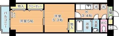 木下鉱産ビルⅡ 606号室 間取り