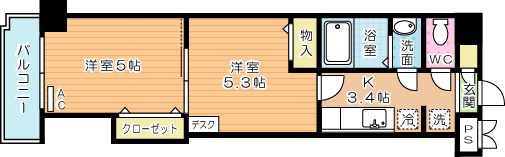 木下鉱産ビルⅡ 607号室 間取り