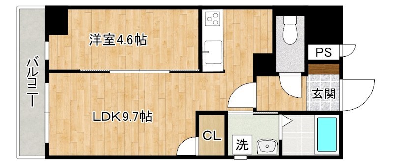 Ｅｒｄｅ三萩野（エルデ三萩野） 703号室 間取り