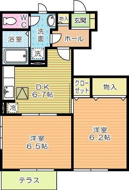 サザンヒルズＡ  103号室 間取り