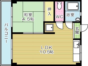 アベニュー片野 204号室 間取り
