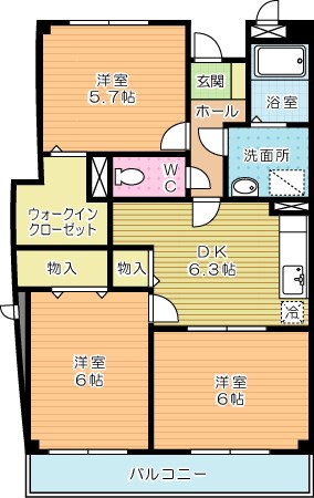 フィールドワン 406号室 間取り