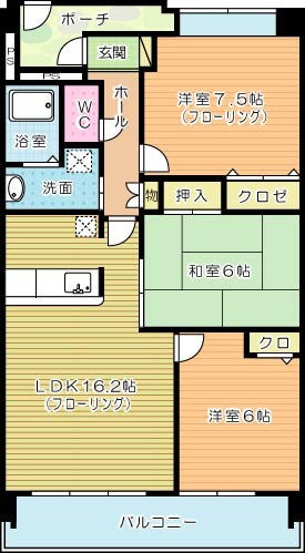 ルピナス守恒 403号室 間取り
