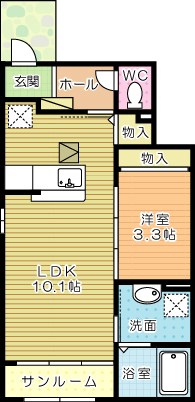 サングランディール  102号室 間取り