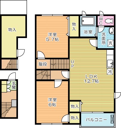 ラソレイユ  201号室 間取り