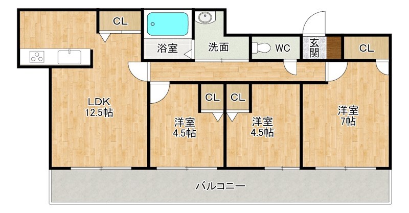 小倉ＤＣタワー（分譲賃貸） 805号室 間取り