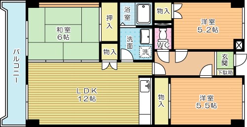 シャトレ樹庵 102号室 間取り