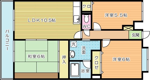 ヴェネーレ徳力 202号室 間取り