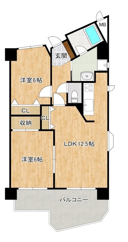 ピュアライフ田町 402号室 間取り
