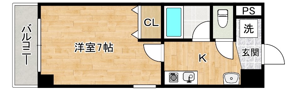 吉野町ワンルームマンション  301号室 間取り