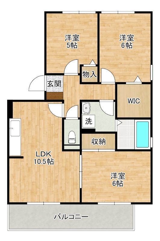 コンフォールⅠ番館  301号室 間取り