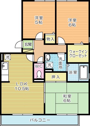 コンフォールⅠ番館  301号室 間取り
