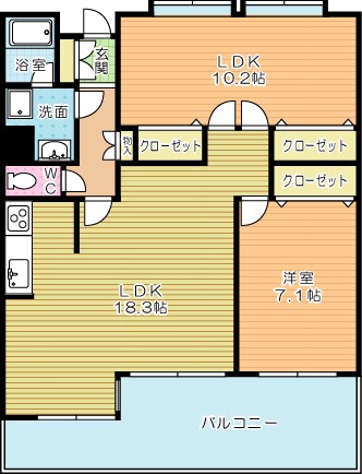 フリーリー守恒  502号室 間取り