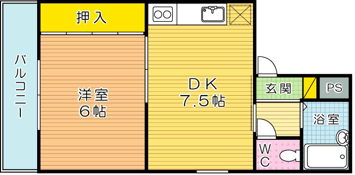 コーポ田町 201号室 間取り