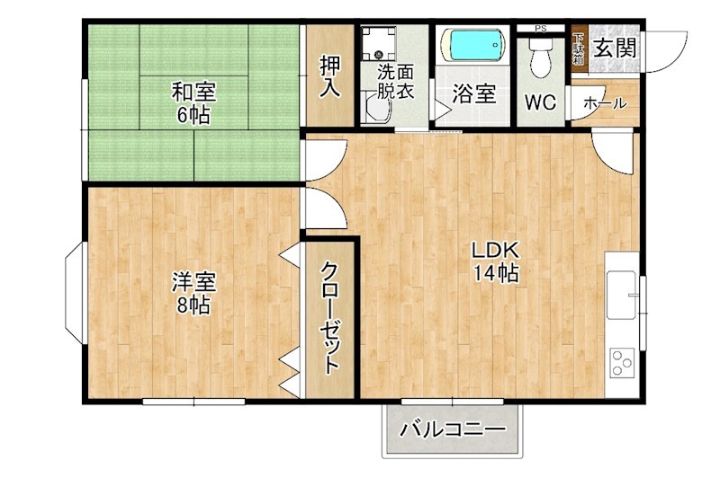 エスパシオ岸本  203号室 間取り