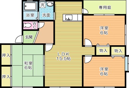 アンフィニ企救丘  102号室 間取り