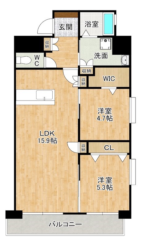 スマート到津の森 1404号室 間取り