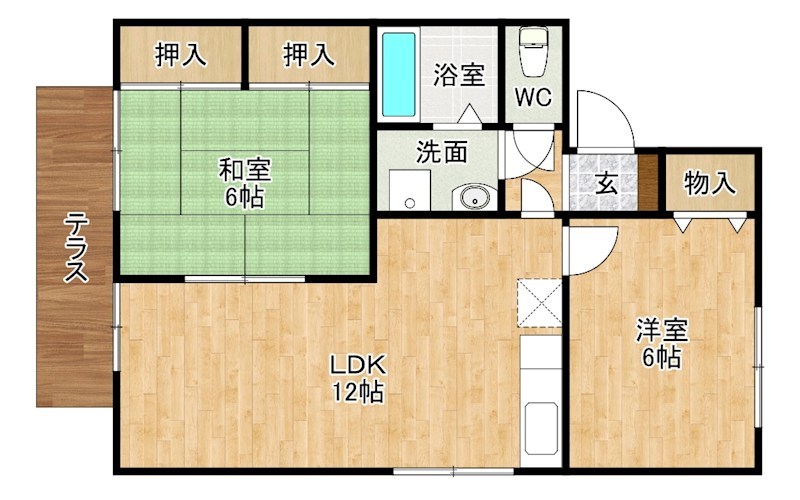 ニューセジュール緑ヶ丘　Ｃ棟 103号室 間取り