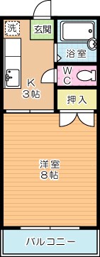 コテージ木町 102号室 間取り