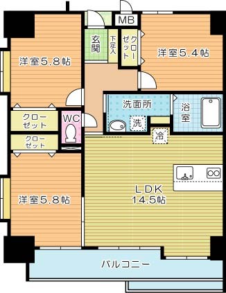 レジナスイート田町  902号室 間取り