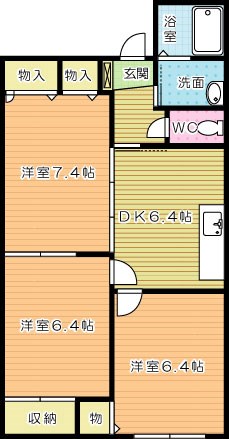 グリーンビレッジ湯川Ⅱ　Ｂ棟 102号室 間取り
