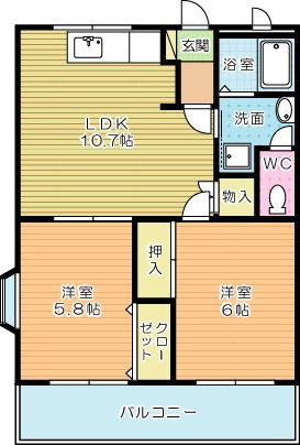 エトワールＨＡＮＤＡ壱番館  206号室 間取り