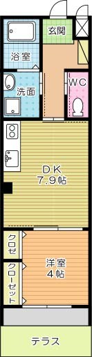 ＣＩＥＬ・ＢＬＥＵ（シエルブルー）A  102号室 間取り