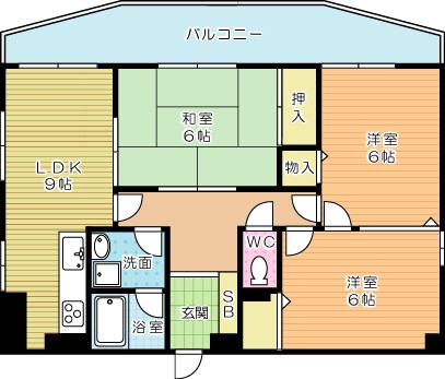 パレス西小倉  501号室 間取り