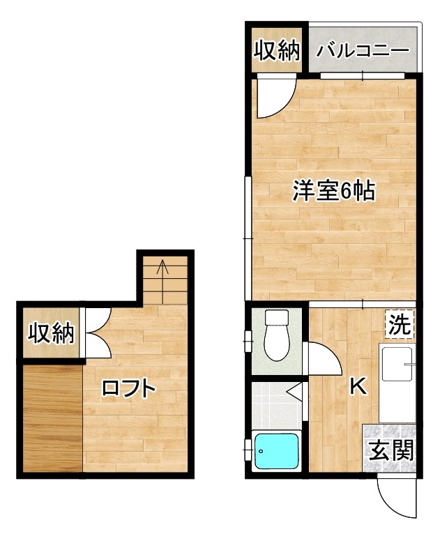 タウンハイツ守恒  110号室 間取り