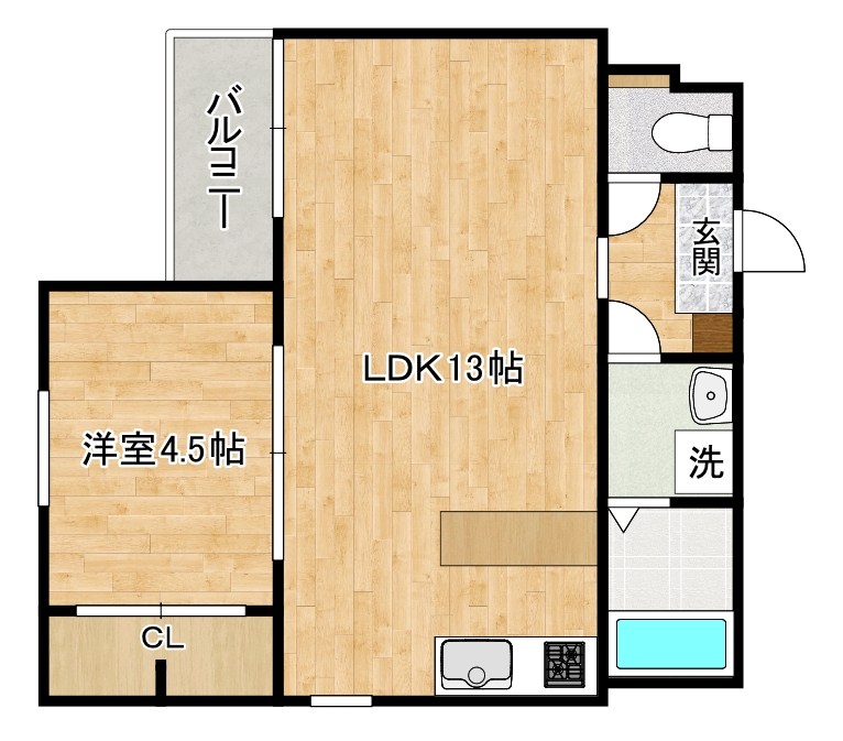 fika城野(フィーカ城野) 101号室 間取り