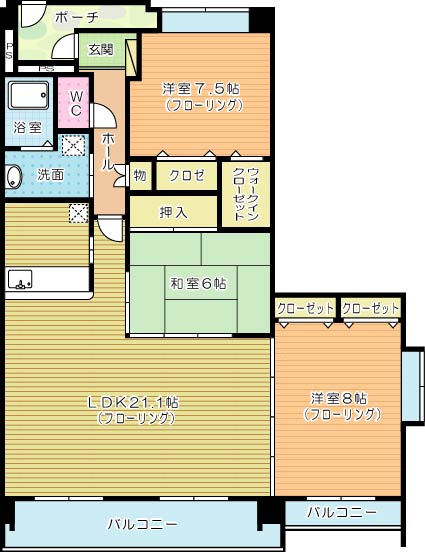 ルピナス守恒 805号室 間取り