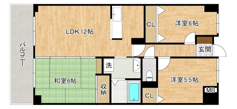 セントラルアベニュー 202号室 間取り