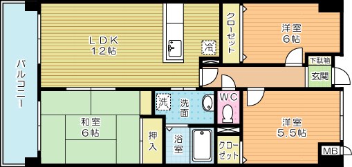 セントラルアベニュー 302号室 間取り