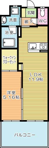 ＷＩＮＧＳ三萩野（ウィングス三萩野） 1302号室 間取り