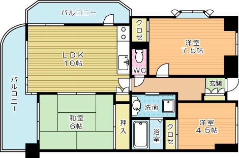 ラディア霧ヶ丘 601号室 間取り