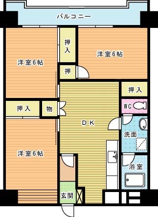 ベルガ足立  507号室 間取り