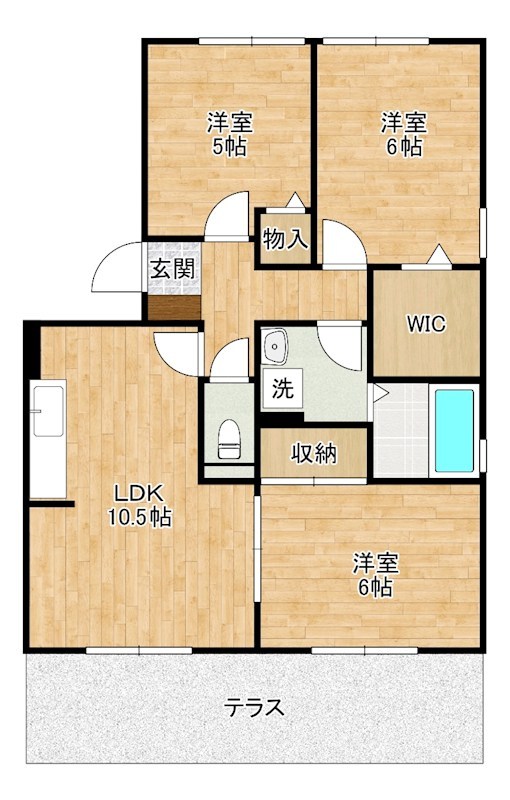 コンフォールⅡ番館 101号室 間取り