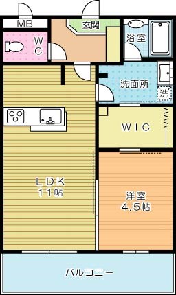 サンシャインタワー三萩野 401号室 間取り