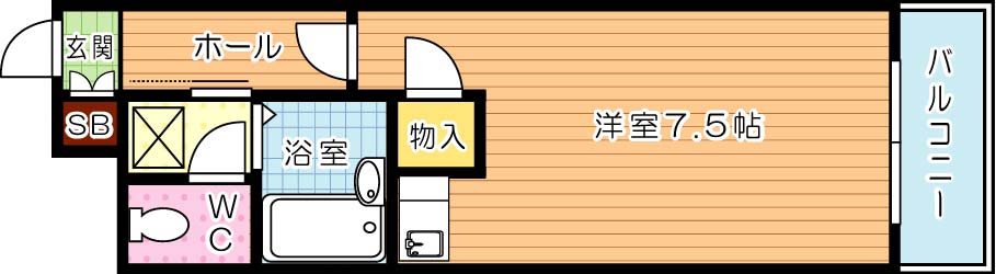 オリエンタル折尾 702号室 間取り