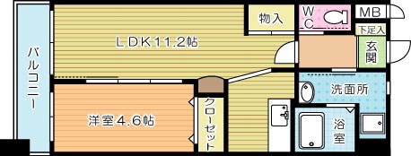 ＣＹＧＮＵＳ（シグナス） 1102号室 間取り
