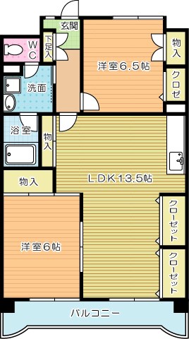 グランドハイツ村上  403号室 間取り