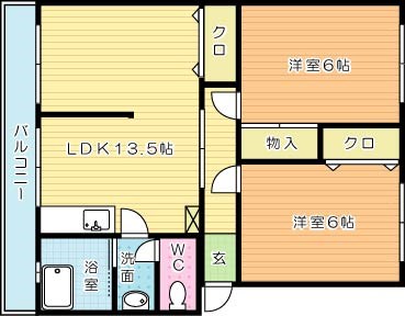 グリーンハイツうえだ 502号室 間取り