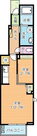 Ｊ・サクレ葛原Ⅰ 101号室 間取り