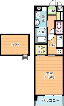 ＣＲＯＳＳＷＡＶＥ嵐山（クロスウェイブ嵐山） 302号室 間取り