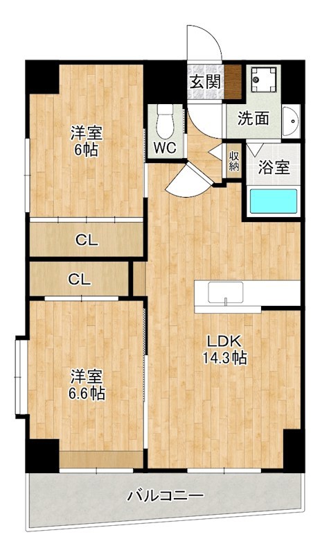 S－FORT小倉 1208号室 間取り