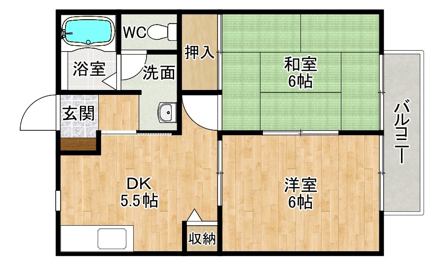 ディアス白石 201号室 間取り