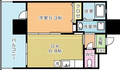 Ｆｅｌｔ１２７(フェルト127)  1402号室 間取り