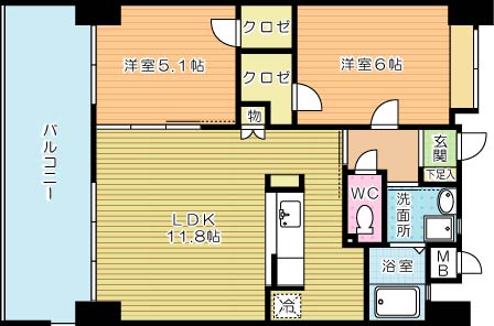 Ｆｅｌｔ１２７(フェルト127) 1411号室 間取り