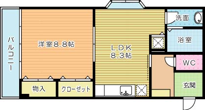 ルーブル片野 203号室 間取り